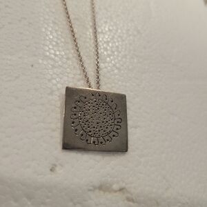 Vintage .925 Villmain Sunflower Square Necklace.